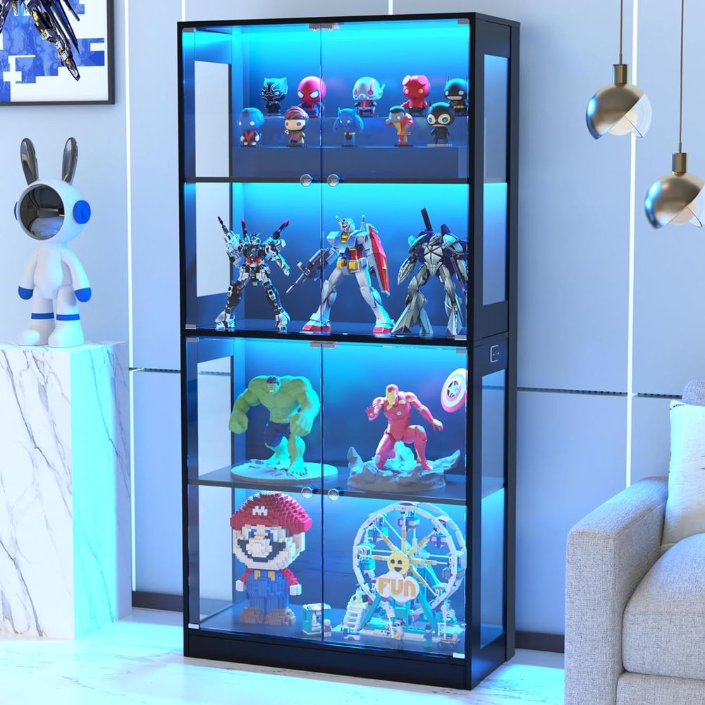Glass Cabinet Display - خزانة عرض زجاجية بـ 65 بابًا،