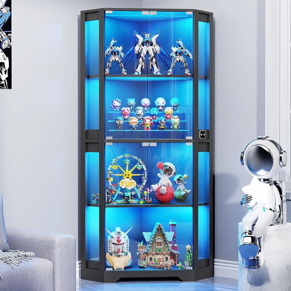 Glass Cabinet Display - خزانة عرض زجاجية مضاءة بـ 65