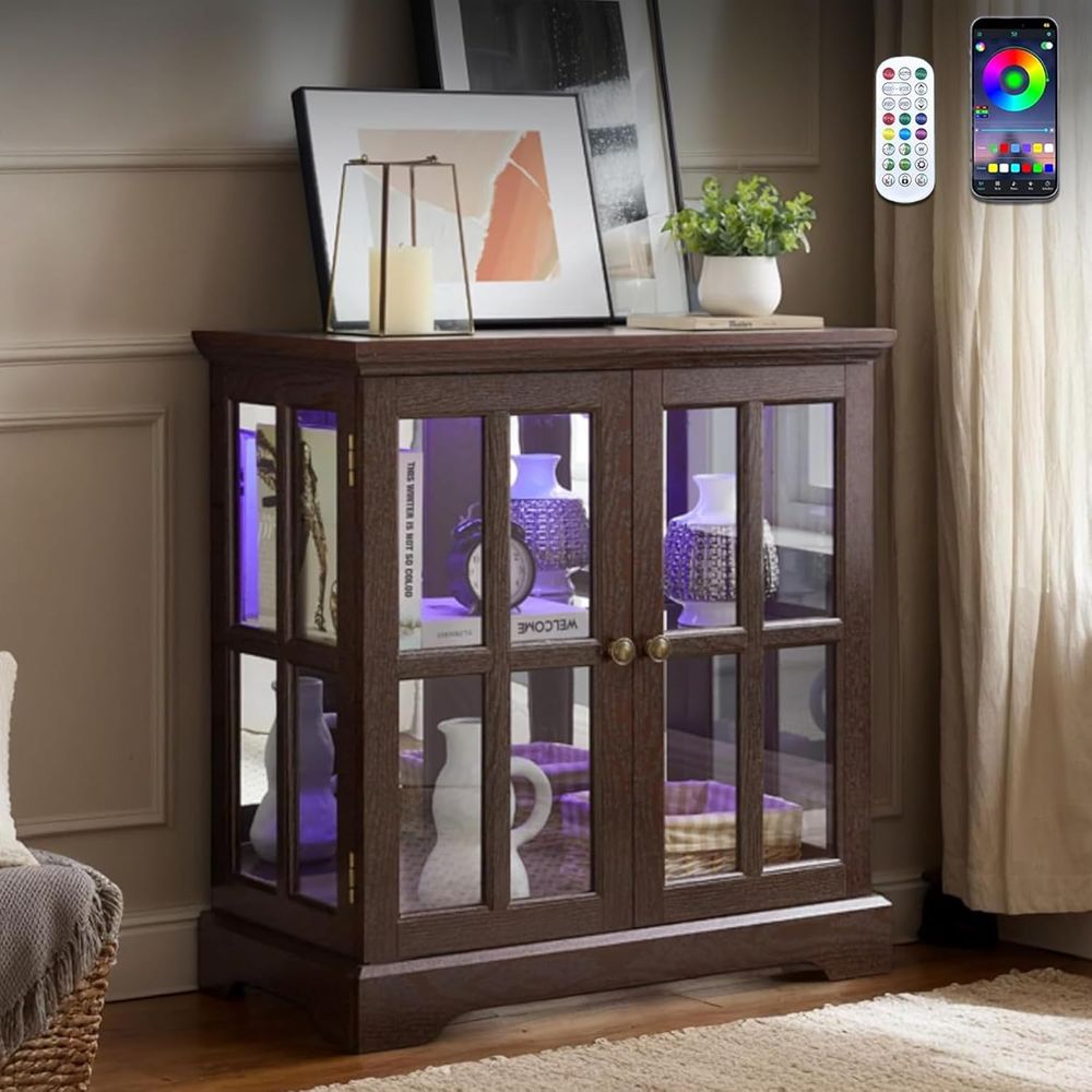 Glass Cabinet Display - خزانة عرض بـ 32 مصباح LED