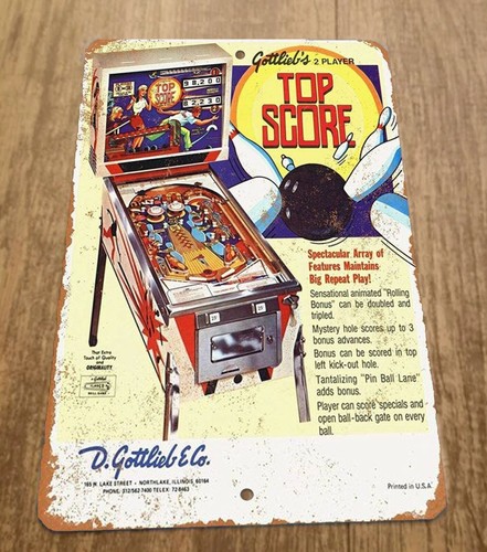 Arcade Games & Vending Llc Photos - لافتة جدارية معدنية بتصميم غوتليب توب