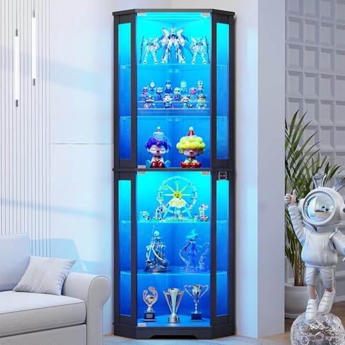 Glass Cabinet Display - خزانة عرض زاوية بطول 71 بوصة