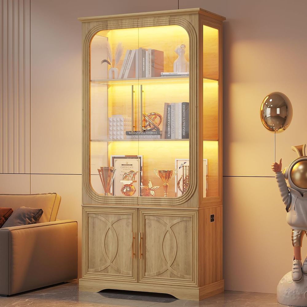 خزانة عرض زجاجية بـ 5 طبقات مع - مراجعة Glass Cabinet Display وسعره