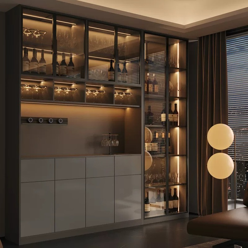 خزانة نبيذ جانبية إيطالية فاخر - مراجعة Glass Cabinet Display وسعره