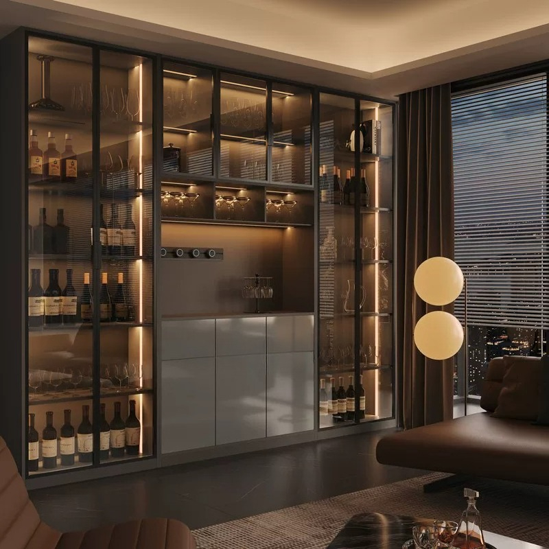 خزانة نبيذ جانبية إيطالية فاخر - مراجعة Glass Cabinet Display وسعره
