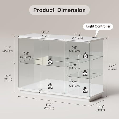 خزانة عرض زجاجية RGB مع قفل لل - مراجعة Glass Cabinet Display وسعره
