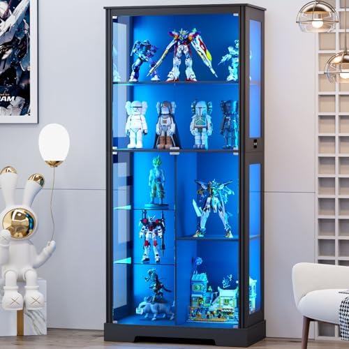 خزانة عرض بطول 71 بوصة مع 5 طب - مراجعة Glass Cabinet Display وسعره