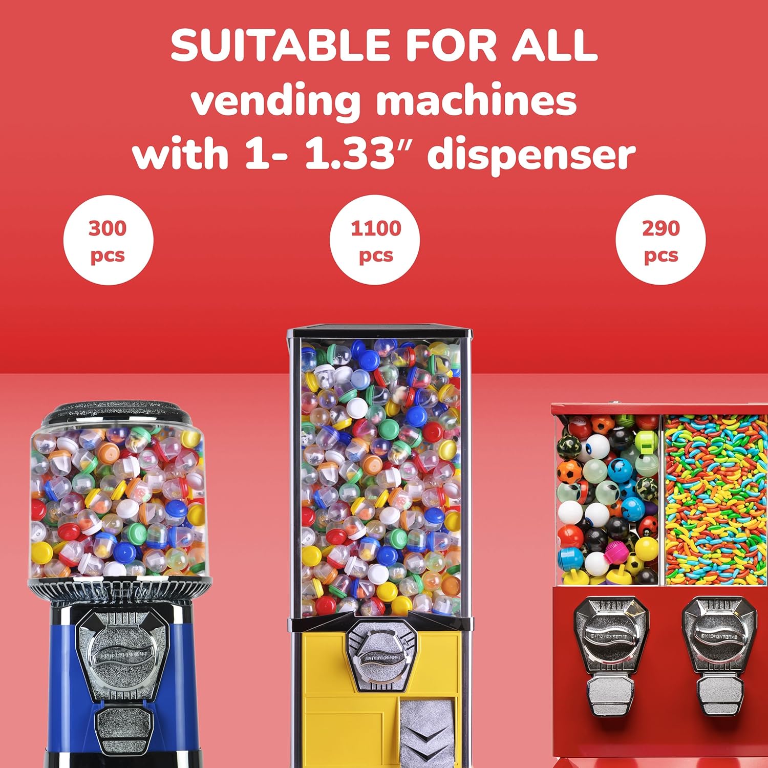 100-500 قطعة كبسولات مستديرة ف - مراجعة Prize Capsule Toy Machine وسعره
