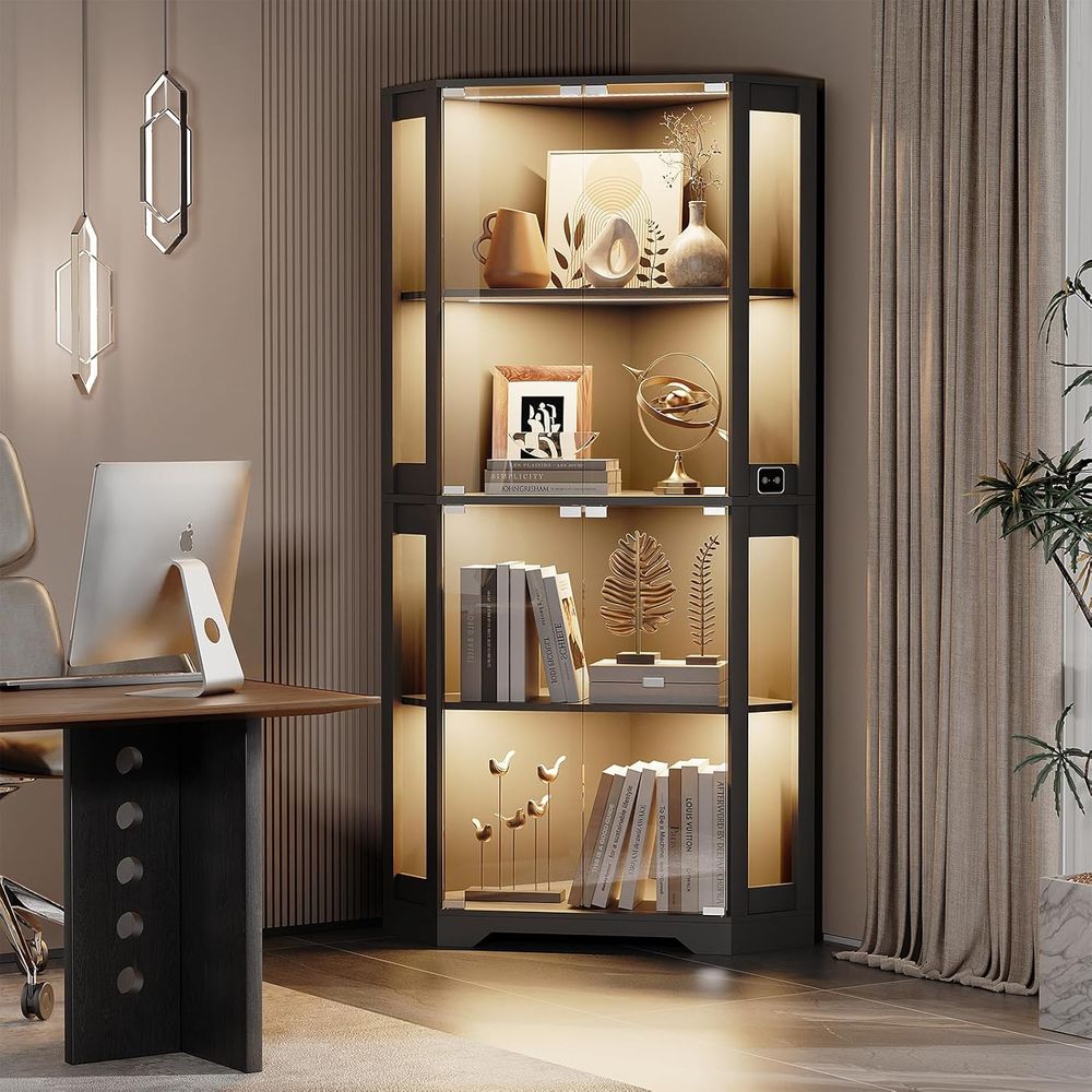 خزانة عرض زجاجية مضاءة بـ 65 م - مراجعة Glass Cabinet Display وسعره