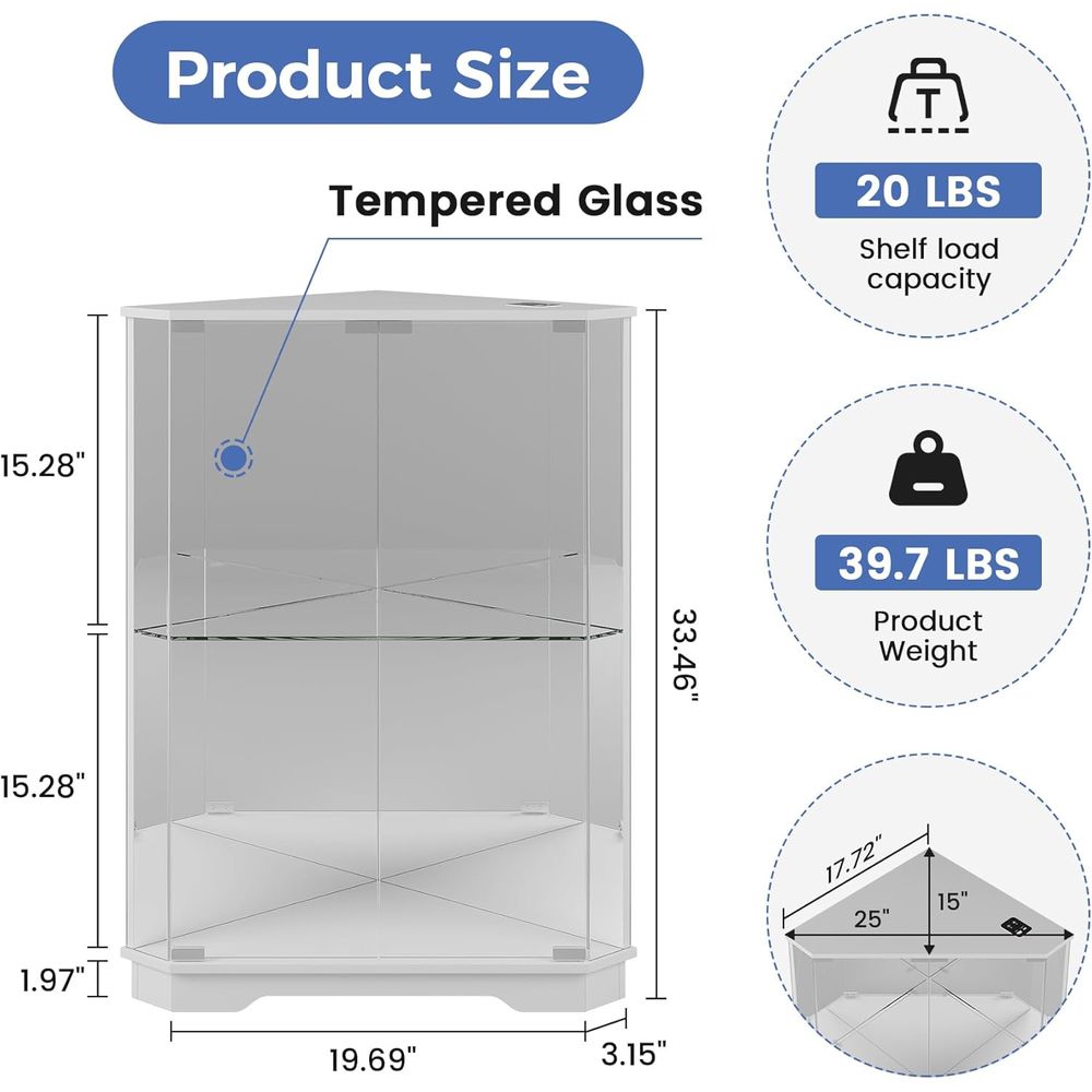 خزانة عرض زجاجية من طبقتين مع  - مراجعة Glass Cabinet Display وسعره