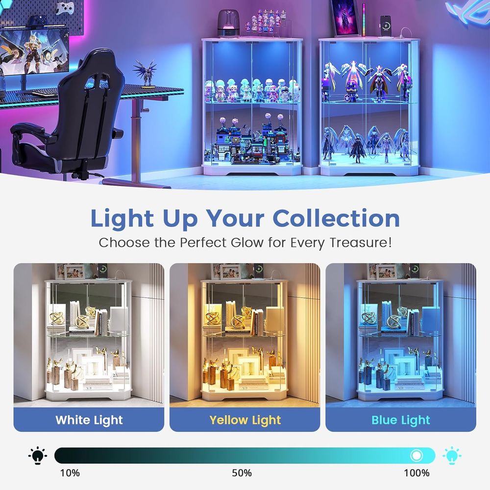 خزانة عرض زجاجية من طبقتين مع  - مراجعة Glass Cabinet Display وسعره