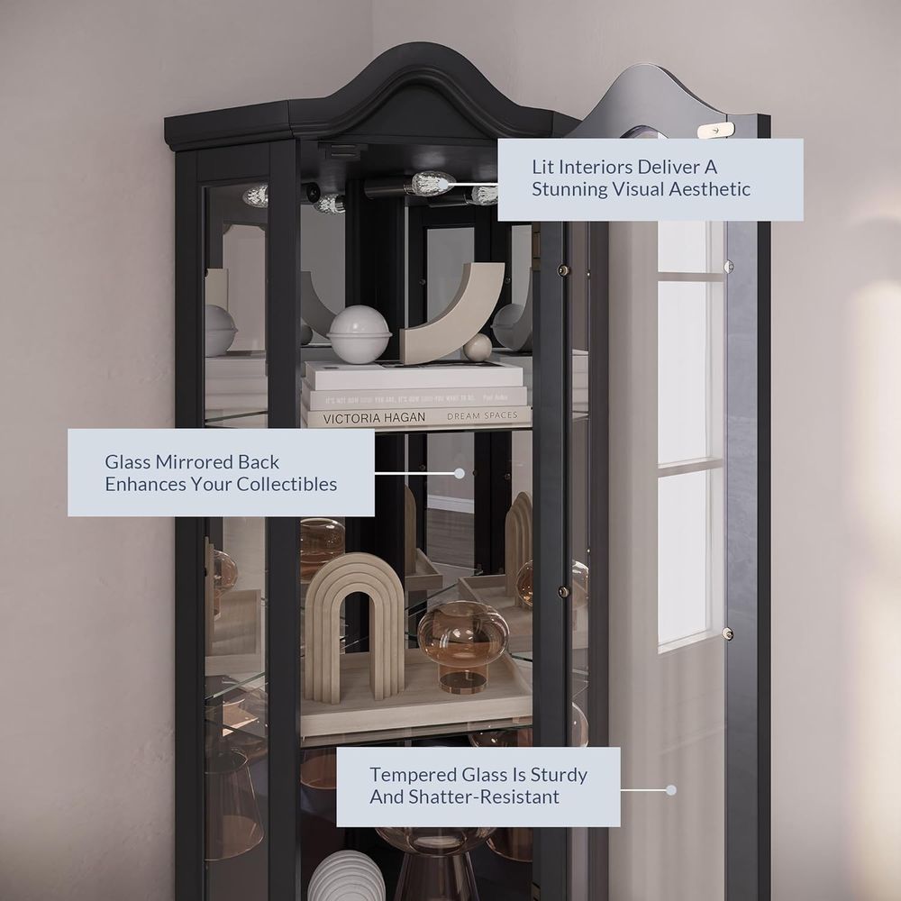 خزانة عرض زجاجية مضيئة من 3 جو - مراجعة Glass Cabinet Display وسعره