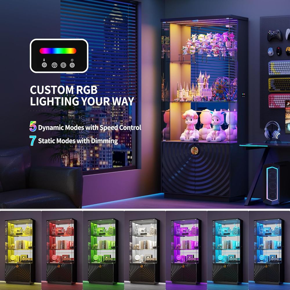 خزانة عرض زجاجية 71 بوصة، خزان - مراجعة Glass Cabinet Display وسعره