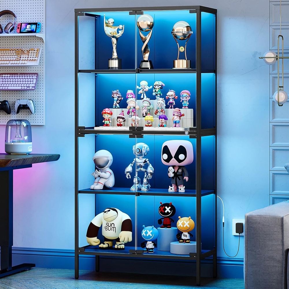 خزانة عرض زجاجية مضاءة بـ 65 م - مراجعة Glass Cabinet Display وسعره