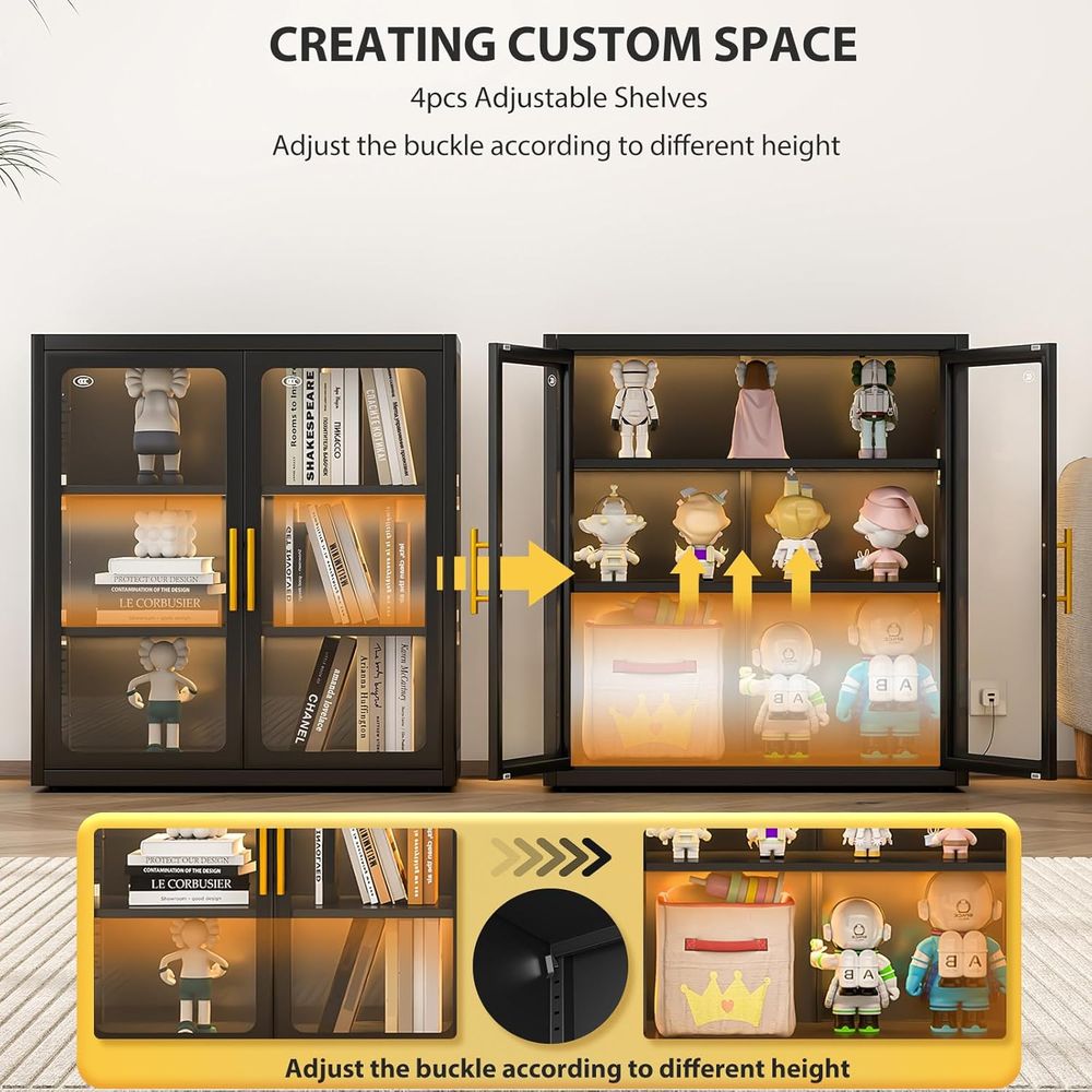خزانة عرض زجاجية طويلة بارتفاع - مراجعة Glass Cabinet Display وسعره