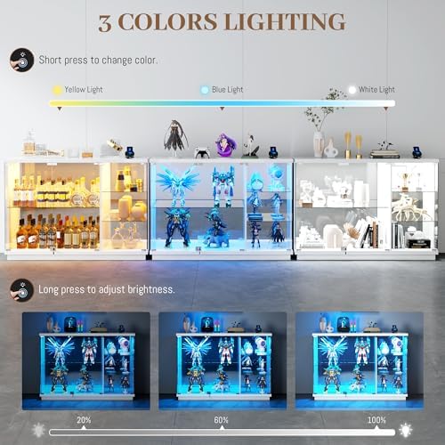 خزانة عرض زجاجية مع قفل وإضاءة - مراجعة Glass Cabinet Display وسعره
