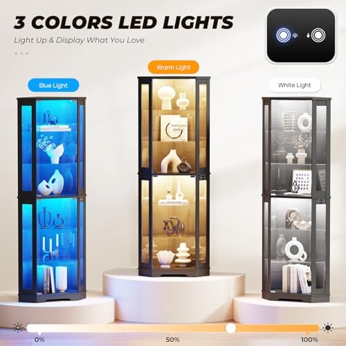 خزانة عرض زاوية بطول 71 بوصة م - مراجعة Glass Cabinet Display وسعره
